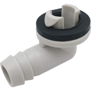 Air Jade 3/5 Inch(15mm) Air Conditioner Drain Hose Connector Elbow Fitting with Rubber Ring, Universal Fit Mini-Split AC Unit and Window Air Conditioning Unit