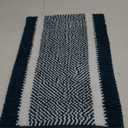 Bathroom Rug,Super Soft Microfiber Water Absorbent Bath Mats,Non-Slip Dry Quickly Stripe Carpet Green 18X27"