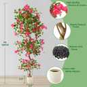 Artificial Bougainvillea Tree 6ft Fake Plant with White Planter