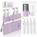 Travel Bottles for Toiletries, TSA Approved Travel Shampoo and conditioner Bottles with Suction Cups, Pink