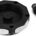 JFG RACING Dirt Bike Gas Cap with Vent Tube,CNC Fuel Tank Cover for CRF150R 07-20/CRF230F 04-19/CR85R 03-07/CR125R CR250R 00-07/XR100R/50R/80R/70R 01-03-Black