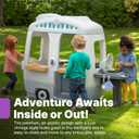 Step2 Adventure Camper Kids Playhouse, Indoor/Outdoor Playset with Kitchenette, Interactive Doorbell Sounds, 52-Piece Toy Accessories, Durable Plastic, For Toddlers 2+ Years