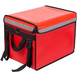 Red Insulated Bags For Food Delivery XL - 18.1" x 13.8" x 13.8", Commercial Insulated Food Delivery Bag w/ Divider, Waterproof & Foldable Catering Bag Food Deliveries, Delivery Pizza Bags 12 Inches