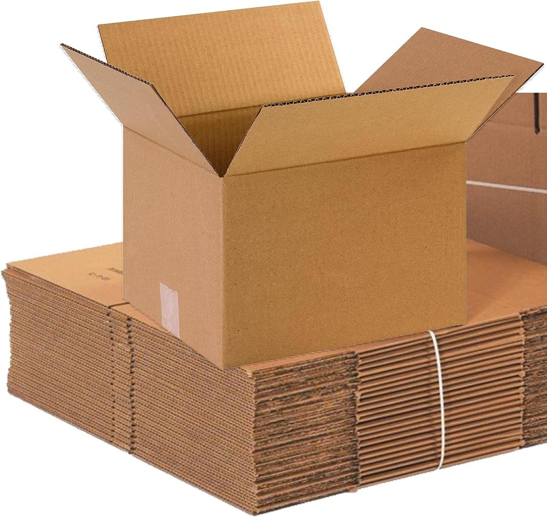 BOX USA Shipping Boxes 12"L x 10"W x 8"H, 25-Pack Small Corrugated Cardboard Box Shipping, Packaging, Moving, Storage Box for Home or Business, Strong Wholesale Bulk Boxes