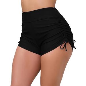 Halcurt Women's High Waisted Swim Board Shorts Tummy Control Side Tie Adjustable Tankini Swimsuit Bottoms