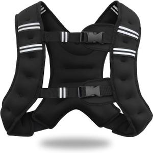 VIVITORY Weighted Vest Workout Equipment, 11lbs/18lbs Body Weight Vest for Men, Women, Strength Training, Running, Fitness, Muscle Building, Weight Loss, Weight lifting (Black), M