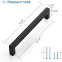 Ravinte 5 Pack Square Cabinet Pulls 6-1/4 Inch Black Kitchen Cabinet Handles Matte Black Kitchen Hardware for Drawer Pulls Drawer Handles Come with Screwdriver