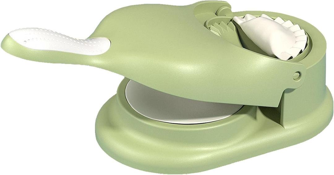 2 in 1 Dumpling Maker, Baking Pastry Pressing Dumpling Skin Wrapper Mould, Manual Dough Press Maker, for Empanada, Ravioli, Pierogi, Hand Pie Pot Stickers, Jamaican Beef Patties(Green)