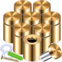 Ferraycle 8 Sets Standoff Screws Stainless Steel Advertising Standoff Mount Metal Hardware Sign Mounting Hardware for Hanging Acrylic Picture Frame(3/4 x 1 Inch)