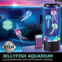 Discovery Jellyfish Aquarium Lamp ColorMorphing LED Bedroom Night Light with Remote| 15 Light Options| Lifelike Floating Jellyfish| Educational Learning Gift| Ages 8+