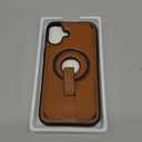 Butaiga for iPhone 16 Plus Leather Case with Stand, Anti-Slip Grip Ring, Fits for MagSafe (Brown, iPhone 16 Plus)
