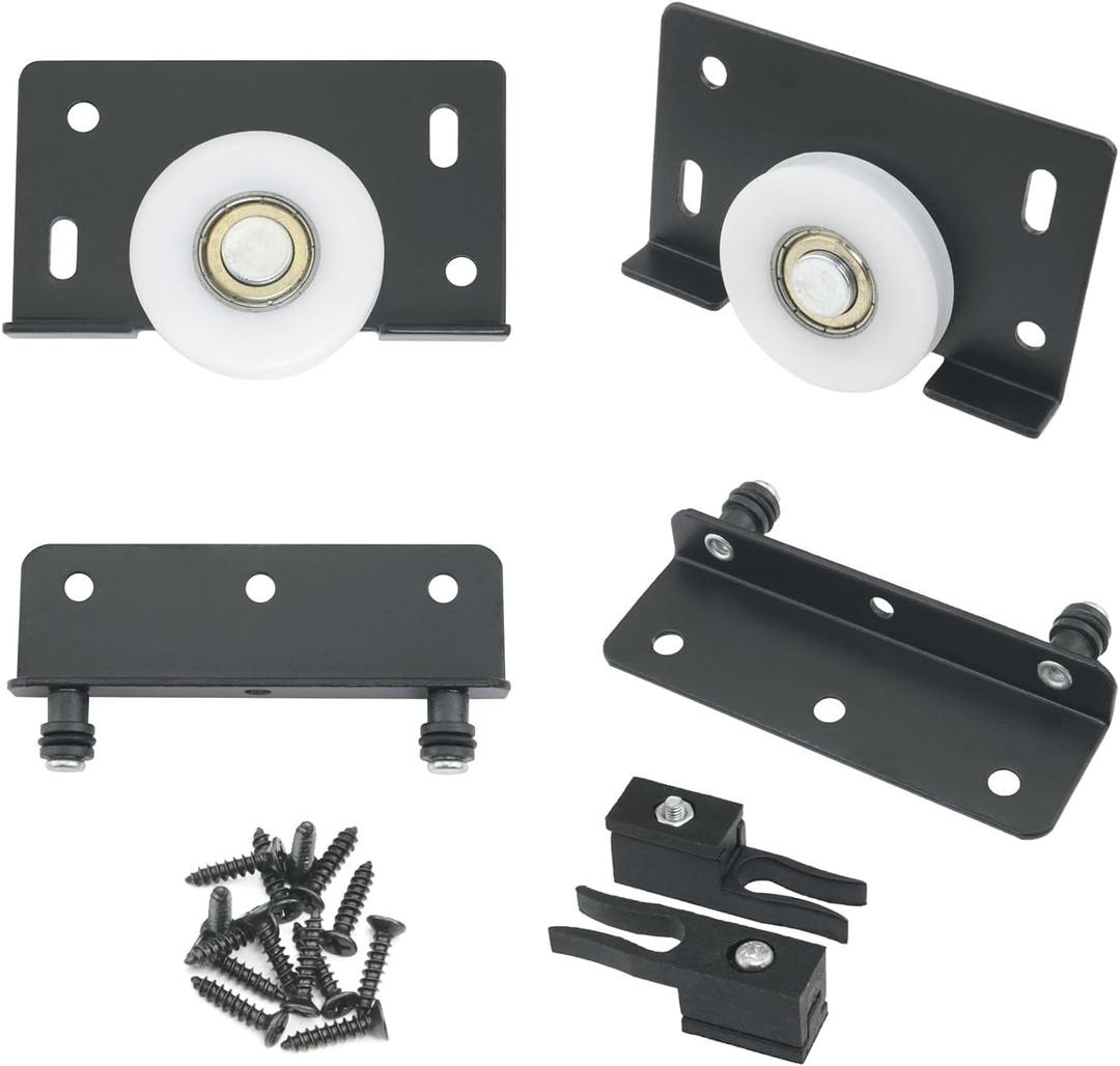 2Pairs Sliding Hardware Roller Pulleys Single Wheels Sliding Door Pulley for Cabinet Wardrobe Screen Doors Closet Sliding Doors