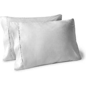 Bare Home Microfiber Pillow Cases - King Size Set of 2 - Cooling Pillowcases - Double Brushed - Light Grey Pillowcases 2 Pack - Easy Care (King Pillowcase Set of 2, Cloud Grey)