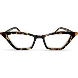 2SeeLife Premium Cat Eye Reading Glasses for Women Narrow-Medium Fit, Sturdy Frame, Spring Hinges, Stylish Funky Readers, Brown Tortoise, +1.50