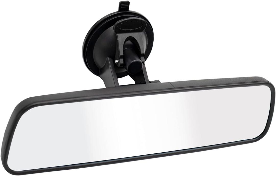 Rear View Mirror,LECAMEBOR Universal Thickened Anti-glare HD Car Interior Rear View Mirror-(With Adjustable Suction Cup) (White)