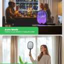 YISSVIC Electric Fly Swatter Foldable Bug Zapper Racket 2 in 1 Mosquito Killer with Purple Attractant Light Rechargeable 1800mAh for Indoor Home Backyard Patio Camping