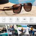 2 x Night Vision Driving Glasses Polarized Anti-glare, HD Yellow Tinted Glasses for Women Men (A18 Brown/Brown)