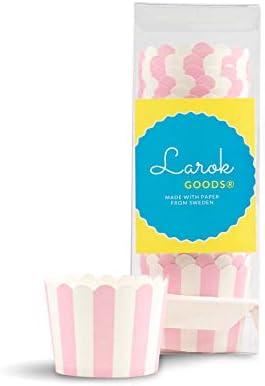 High Heat Cupcake Liners (24, Pink Stripes)