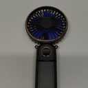 Portable Handheld Fan 5200mAh, USB Rechargeable Foldable Electric Personal Small Mini Hand Held Fan, 22Hrs Runtime, 6 Speeds, LED Display, Battery Powered, Gift for Men, Women, Travel, Outdoor, Makeup (Black)