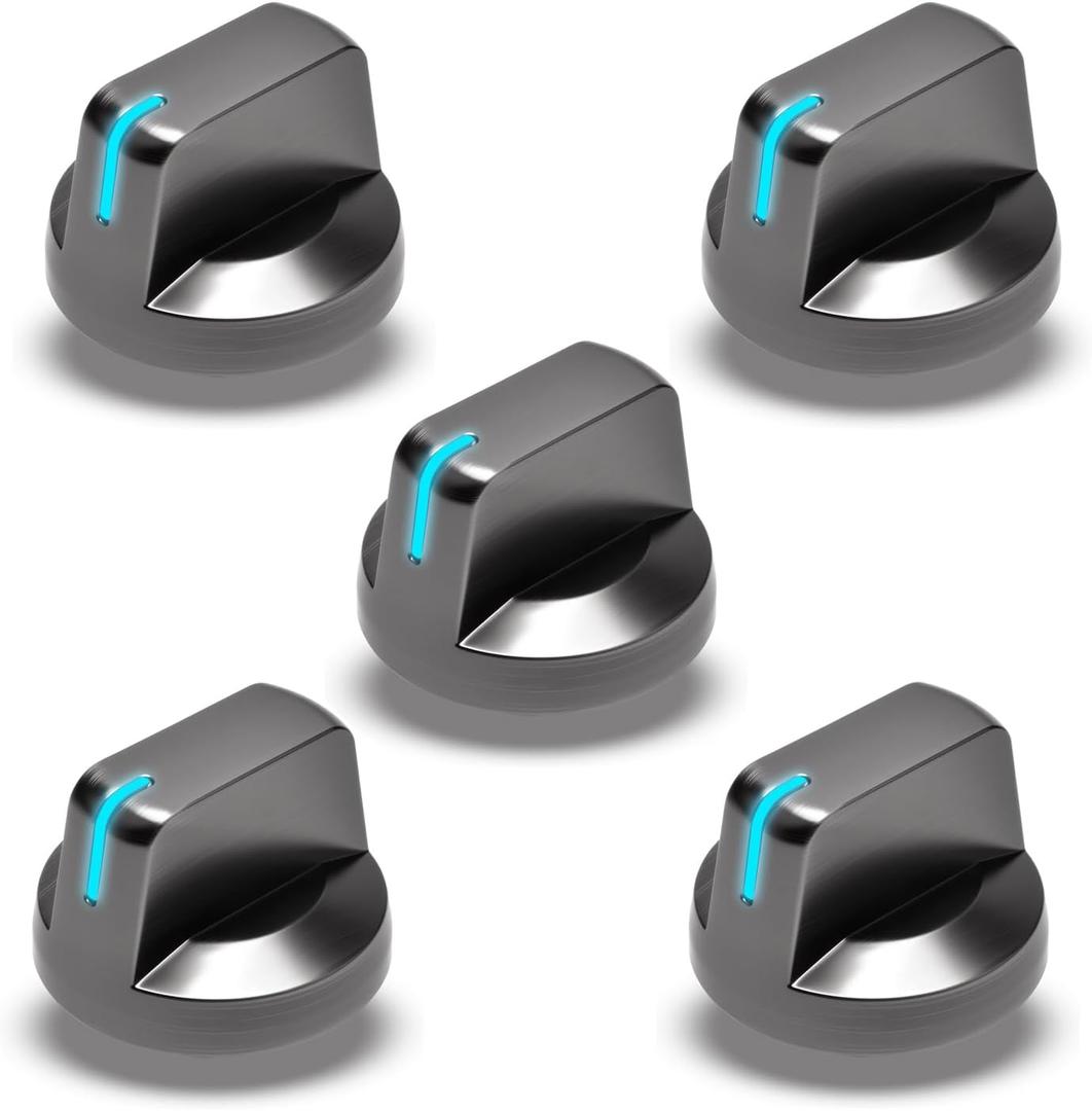 5 Pcs DG94-01480A for Samsung Stove Knob Replacement Parts, Compatible with Samsung Smart Electric Cooktop Burner NZ36K6430RG/AA-00,NZ30K6330RG/AA-00,NZ30K6330RS/AA-00,NZ36K6430RS/AA-00