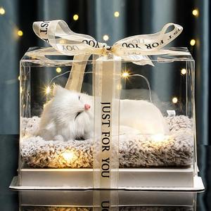 Adorable Soft Plush and Gifts - Inches Stuffed Animal Plush -Send Beautiful Square Gift Bag Cute Toy Gift for Boys and Girls,Christmas Birthday (White Cat)