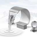 Bathroom Sink Faucet 3 Hole Widespread Waterfall Bathroom Faucets with Crystals Handles Basin Mixer Tap 8-Inch High Arc Vanity Faucet with Supply Hose, Brushed Nickel