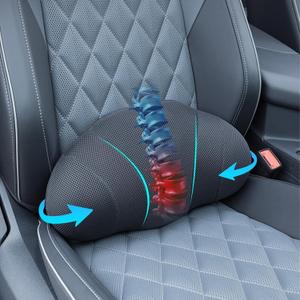 Lumbar Support Pillow for Car, Soothe Back Discomfort Back Support, Adjustable Straps Securely Fixed Car Seat Cushion, Ergonomic Memory Foam Back Support Pillow Fits Mid and Large Cars, SUVs, Trucks (Gray)