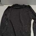 MANGOPOP Women's Sparkly Mock Turtle Neck Bodysuit Long Sleeve Shiny Rhinestone Body Suits Fall Outfits Tops L