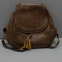 KKXIU Fashion Small Synthetic Leather Backpack Purse For Women and Ladies with Tassel (Brown)