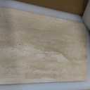 Natural Marble Beige Travertine Tray, Pastry Cheese Tray, Dessert Coffee Plate, Double Sided Smooth Marble Slab (Beige Travertine)