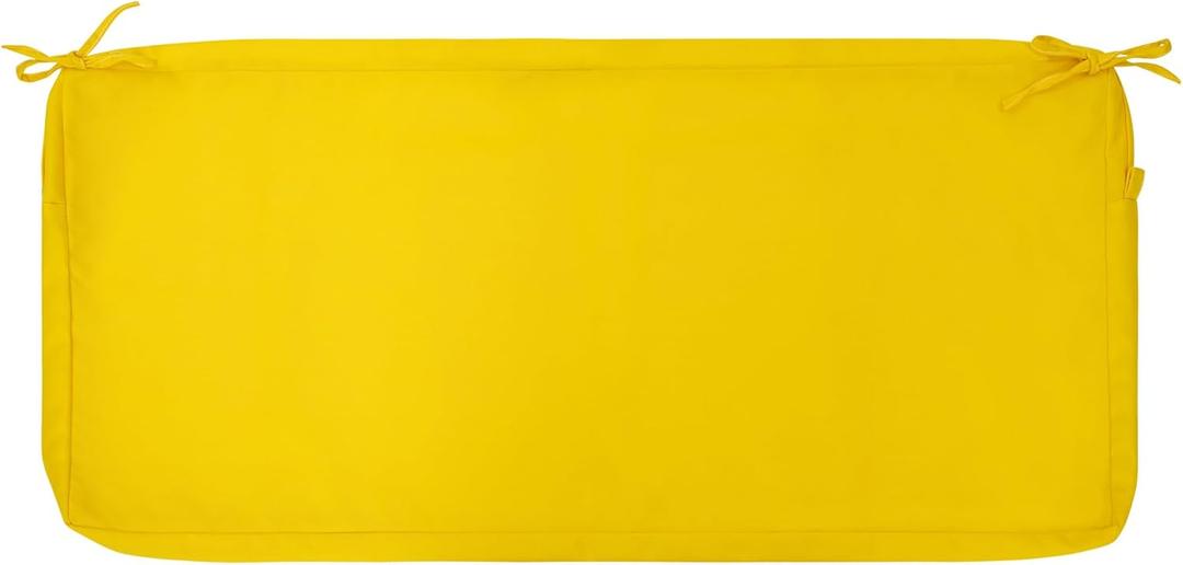 FUNHOME Outdoor Bench Cushion Covers 45" x 18" x 3", No Insert! Patio Bench Cushion Covers,Water Resistant Patio Loveseat Cushion Cover 1 Pack, Yellow(Covers ONLY)