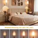 Battery Operated Wall Sconce Set of 2, 13000mAh Rechargeable Battery Powered Sconces with Remote Dimmable Fabric Shade Wireless Sconces Fixture for Bedroom Living Room