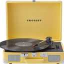 Crosley CR8005F-LY Cruiser Plus Vintage 3-Speed Bluetooth in/Out Suitcase Vinyl Record Player Turntable with Built-in Speakers, Lemon Yellow