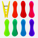 Kikkerland Rainbow Bag Clips (Set of 8), Multicolor, 2 Pac