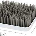Boon Grass Plastic Drying Rack - Modern Countertop Baby Bottle Organizer - 9.75 x 9.88 x 3.0 inches - Gray