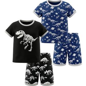 HONGTEYA Cotton Toddler Boys Clothes Kids Outfits Short Sleeve Set For 2-7T