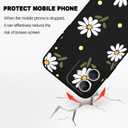 LEECG for iPhone 12 Mini Case, Astronaut Floral Butterfly Print Creative Design Phone Cover Anti Scratch Soft Microfiber Lining Liquid Silicone Phone Case 12 Mini-Daisy Black