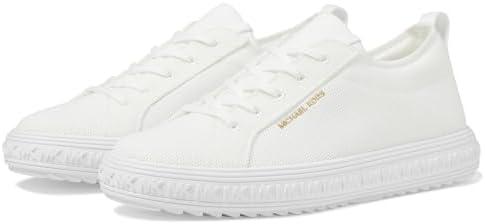 Michael Kors Womens Grove Knit Lace Up, 7.5, Optical White