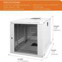 Tecmojo 9U Wall Mount Rack Network Cabinet for 19" IT Equipment,with Lockable Glass Door and Side Panels,Cooling Fan,17.7inch Depth,White,Computer/Electronics Equipment Data Rack