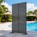 GarveeLife Outdoor Metal Privacy Screen, Freestanding Decorative Privacy Screen & Panels with Stable Stand, 72" h x 47" w Garden Private Screens, for Patio Backyard Deck Indoor Outdoor