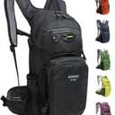 Hiking Daypack Waterproof Biking Backpack 15L Lightweight Durable Backpack for Ski Snowboarding Running MTB Cycling (Black)