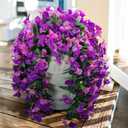 Faux Bougainvillea Artificial Flowers Plants for Outdoors Outside Decoration, 2pcs Realistic Fake Flowers UV Resistant Silk Long Trailing Vines for Front Door Planter Patio Balcony Yard Garden, Mix