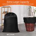 Polecasa Heavy Duty Large Laundry Bag with 130gsm Tear Resistant Fabric and Handles, Easy to Carry Durable Dirty Clothes Drawstring Bag, Perfect for College Dorm, Travel, 2 Pack 28”x36”, Black