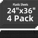 Corrugated Plastic Board 24x36 Inch, 4 Pack, 4MM Thick Black Poster Board, Blank Yard Signs for Double-Sided Display, Waterproof Coroplast Sheets for Outdoor & Indoor, DIY Use