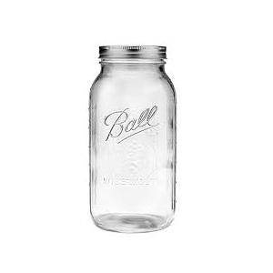 Ball - 64oz Wide Mouth Mason Jars with Lids & Bands 1-Pack Half Gallon Mason Jars Clear Glass for Kitchen Storage & Canning for Herbs, Jelly, Jams, and Spices