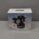 Rechargeable Bubble Machine with RGB Lights: 30,000 Bubbles Storm, Auto 360 Rotation & Remote Control - with Bubble Refill Solution & Power Display for Romantic Weddings, Kids Parties, Outdoor Fun (Black)