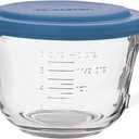 Anchor Hocking Batter Bowl, 2 Quart Glass Mixing Bowl with Blue Lid