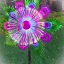 Solar Peacock Wind Spinners for Yard and Garden, 40 Inch Solar Windmill Garden Whirligig Kinetic Spinners Decor for Lawn, Patio&Yard, Metal Whirligigs Purple Wind Spinners Outdoor