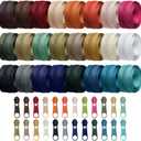 Syhood 24 Colors Zipper Repair Kit, #5 Nylon Coil Sewing Zippers Sewing Supplies Zipper Tape Zippers by the Yard with 96 Pcs Zip Pulls Sliders Purse Hardware for Bags Making(24yard,Dark Morandi)