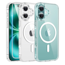 FNTCASE for iPhone 16 Case Clear: Magnetic Phone Cases with Screen Protector Drop Proof Compatible with Magsafe Slim Anti Yellowing Rugged Shockproof Protective Transparent Cell Cover (A-Clear)